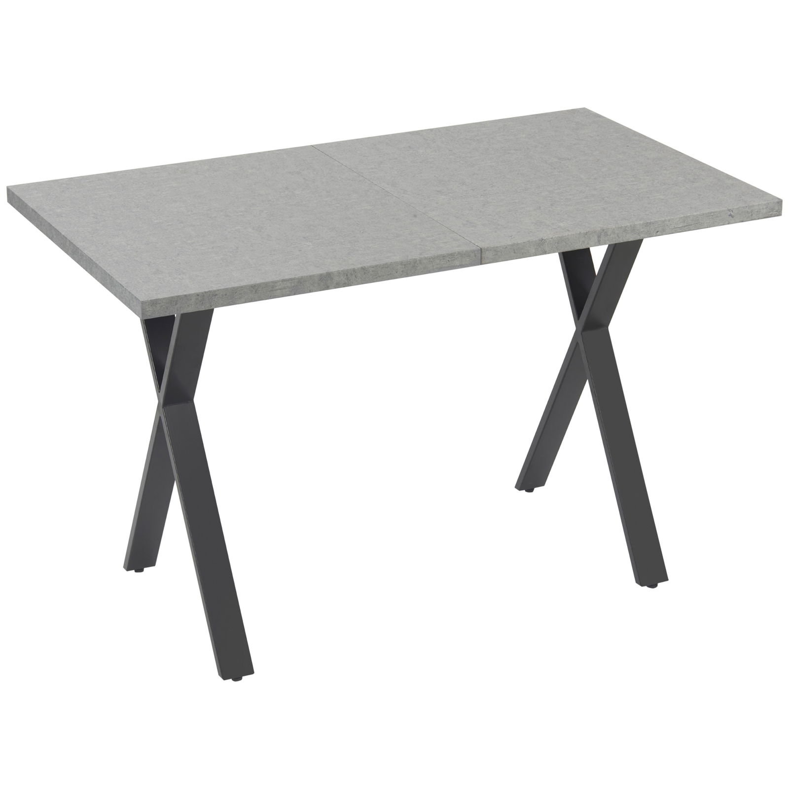 HOMCOM Masa pentru 4 persoane, masa pentru camera de zi efect piatra cu picioare in X din otel, 120x70x76cm | AOSOM RO