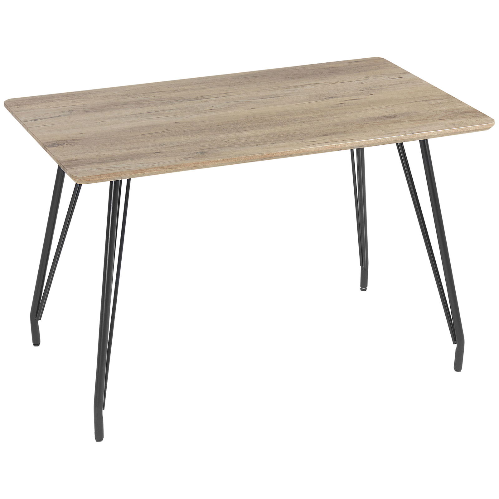 HOMCOM Masa pentru 4 persoane, masa de zi cu blat efect lemn si picioare din otel, 120x70x76cm | AOSOM RO