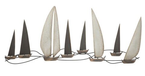 Decoratiune de perete 3D Regata, Mauro Ferretti, 119x3x51 cm, fier