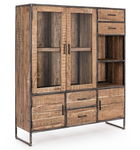 Bufet Elmer, Bizzotto, 140 x 40 x 160 cm, lemn de salcam/otel