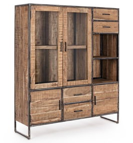 Bufet Elmer, Bizzotto, 140 x 40 x 160 cm, lemn de salcam/otel