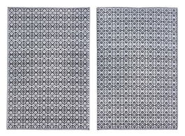 Covor de exterior cu doua fete Tirrenia, Bizzotto, 120 x 180 cm, polipropilena, negru/alb