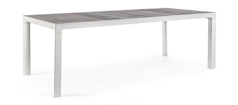 Masa pentru gradina Mason, Bizzotto, 220 x 100 x 74 cm, aluminiu/ceramica, gri