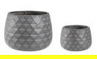 Set ghivece pentru exterior 2 piese Pyramid, Bizzotto, 52.5 x 52.5 x 37.5 cm, fibra de sticla, gri antracit