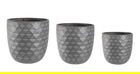 Set ghivece pentru exterior 3 piese Pyramid, Bizzotto, 44 x 44 x 43 cm, fibra de sticla, gri antracit