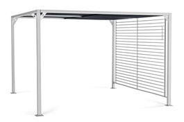 Pavilion pentru gradina cu prelata glisanta Gazebo, Bizzotto, 300 x 360 cm, aluminiu/poliester, alb