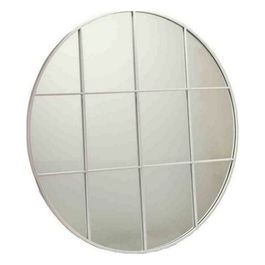 Oglinda decorativa Circular, Gift Decor, Ø100 cm, metal, alb