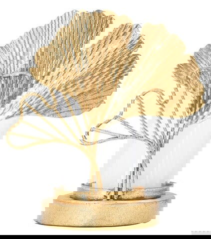 Suport pentru lumanare Leaf, Mauro Ferretti, 17x10.2x18.2 cm, fier/sticla, auriu