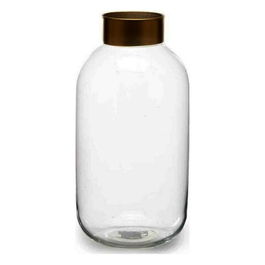 Vaza Smooth, Gift Decor, Ø14.5 x 29.5 cm, sticla, auriu/transparent