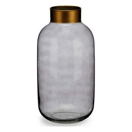 Vaza Smooth, Gift Decor, Ø14.5 x 29.5 cm, sticla, gri/auriu