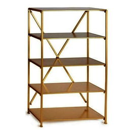 Etajera Bennett, Gift Decor, 86 x 36 x 156 cm, metal, auriu