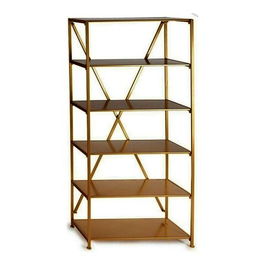 Etajera Bennett, Gift Decor, 96 x 36 x 192 cm, metal, auriu