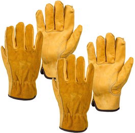 Set 2 perechi de manusi pentru barbati EINSKEY, piele, galben, marimea L