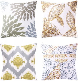 Set de 4 fete de perna Wulcea, poliester/ microfibra, multicolor, 40 x 40 cm
