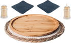 Set de 6 piese pentru aperitive HdHStore®, lemn/plastic
