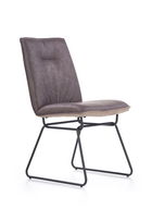 Scaun tapitat cu stofa si piele ecologica, cu picioare metalice Kai-270 Gri Inchis / Gri Deschis / Negru, l46xA62xH91 cm