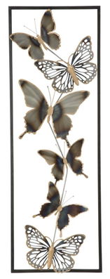 Decoratiune metalica de perete Butterflies Multicolor, l31xA2,5xH90 cm