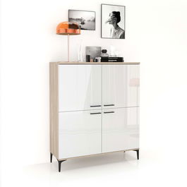 Comoda CUBO B120 Italian, Oak, Alb Gloss