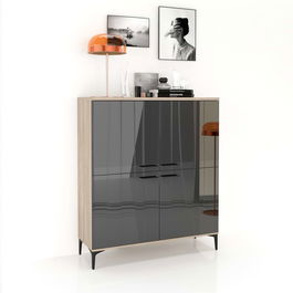 Comoda CUBO B120 Italian, Oak, Negru Gloss