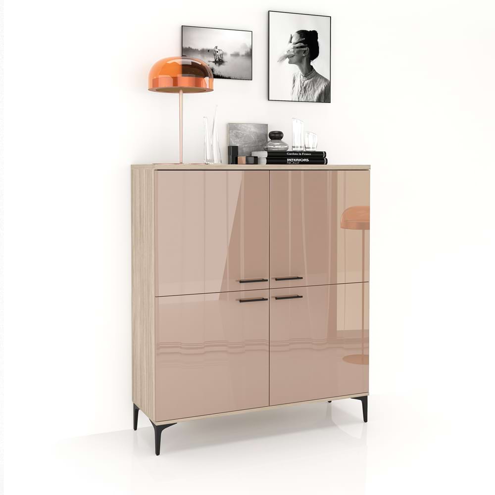 Comoda CUBO B120 Italian Oak, Cappuccino Gloss