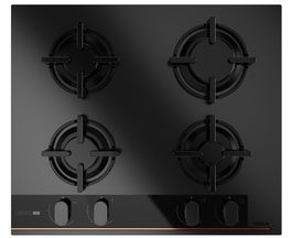 Plita gaz incorporabila Teka Infinity G1 GBC 64-G1 GBC BM 4 arzatoare 60 cm gratare fonta cristal negru