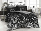 Lenjerie de pat dubla, 4 piese, 100% bumbac poplin, Hobby, Star`s, alb/negru