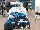 Lenjerie de pat pentru o persoana, 3 piese, 160x220 cm, 100% bumbac poplin, Hobby, Fast Track, albastru
