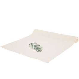 Traversa de masa Botanic Pteridium, Ambition, 40x150 cm, poliester, alb