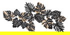 Decoratiune de perete Dark Leaf, Mauro Ferretti, 133x63 cm, fier, negru/auriu
