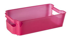 Cutie depozitare tip sertar pentru frigider Nati, Domotti, 16x32x8.5 cm, rosu transparent