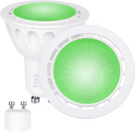 Set de 2 spoturi Yayza, GU10, LED, lumina verde, 6W, MR16