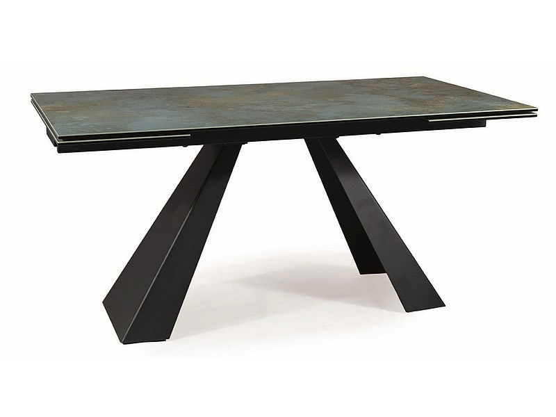 Masa extensibila din ceramica, sticla si metal, Samael Multicolor / Negru Mat, L160-240xl90xH77 cm