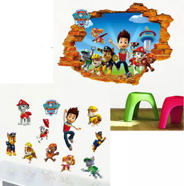 Set de 2 foi cu stickere Kibi, model Paw Patrol, vinil, multicolor
