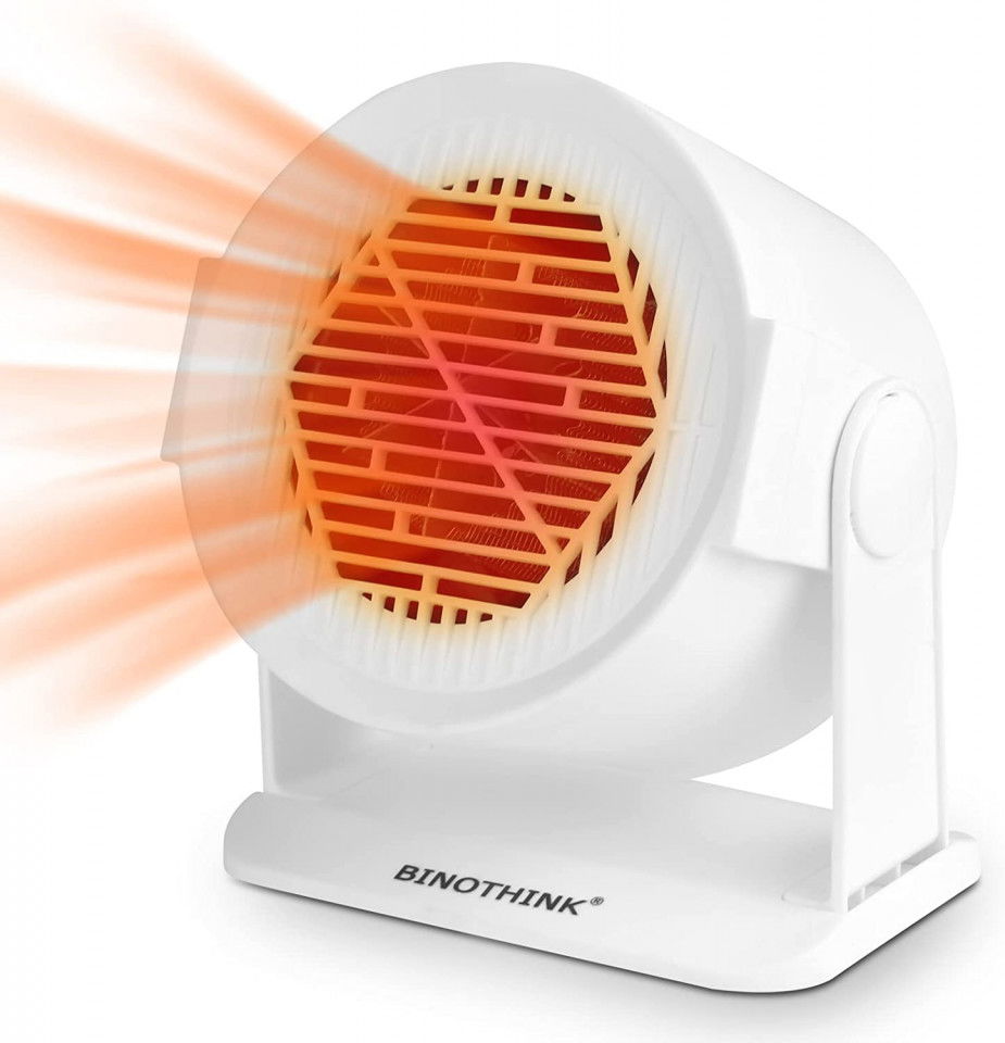 Incalzitor cu ventilator BINOTHINK, alb, 15,7 x 16,5 x 10 cm, 500W
