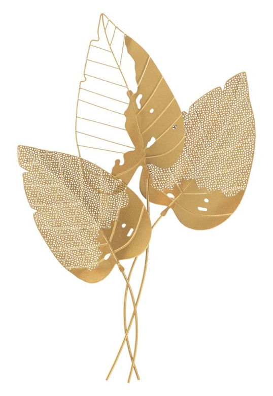 Decoratiune metalica de perete, Autumn Leaf Auriu, l53xA4xH84,5 cm