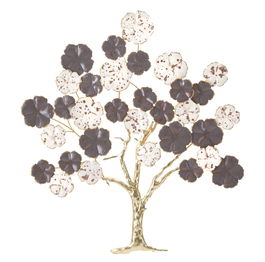 Decoratiune metalica de perete, Purpy Tree Multicolor, l73,7xA5xH80 cm