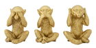 Set 3 figurine din rasina Monkeys Auriu, L6,3xl2xH9,2 cm