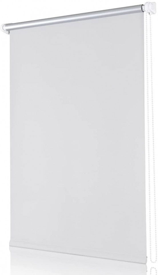 Jaluzea cu role fara foraj pentru ferestre/usi Sekey, poliester, alb, 150 x 85 cm