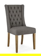 Scaun Columbia, Bizzotto, 51 x 63 x 104 cm, lemn de stejar/poliester Boucle, gri
