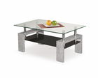 Masa de cafea, din MDF si sticla Dayana Intro Beton Gri / Transparent, L100xl60xH45 cm