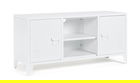 Comoda TV Cambridge, Bizzotto, 1 raft reglabil, 120.5 x 40 x 58.5 cm, otel, alb