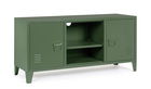 Comoda TV Cambridge, Bizzotto, 1 raft reglabil, 120.5 x 40 x 58.5 cm, otel, verde