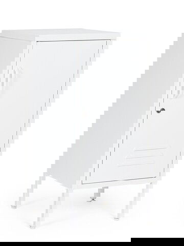 Comoda / noptiera Cambridge, Bizzotto, 2 rafturi reglabile, 40 x 35 x 76 cm, otel, alb