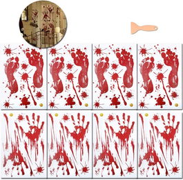 Set de 8 foi cu autocolante de Halloween Anisqui, rosu, PVC