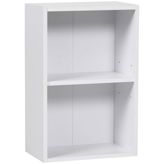 HomCom biblioteca din lemn, cu raft, 40x24x61 cm, alba | Aosom Ro