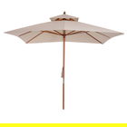 Outsunnt Umbrela de Soare de Gradina Acoperis Dublu , Bambu si Poliester,Crema, 3x3m | Aosom Ro