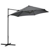 Outsunny Umbrela de soare in consola pentru gradina 2.5M cu rotire 360° si inclinare, gri inchis | AOSOM RO