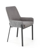 Scaun tapitat cu stofa si picioare metalice, Kai-439 Gri inchis / Gri / Negru, l55xA54xH86 cm