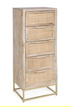 Comoda Exor, Bizzotto, 45 x 35 x 104 cm, lemn de mango/otel
