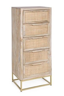 Comoda Exor, Bizzotto, 45 x 35 x 104 cm, lemn de mango/otel